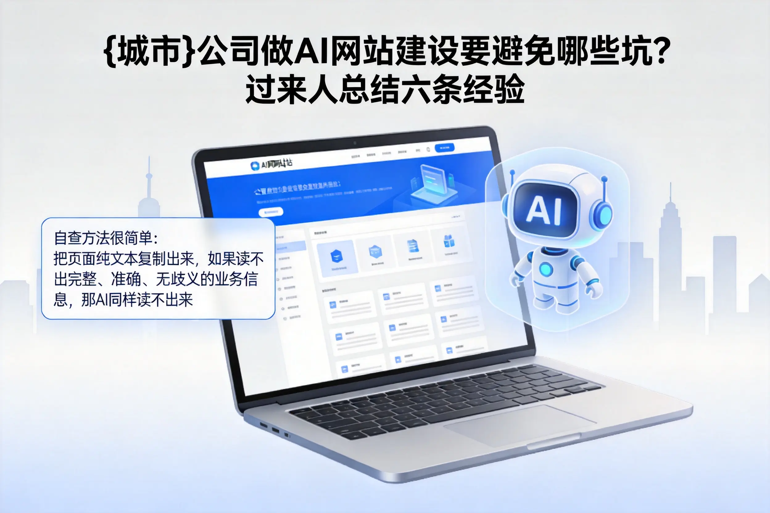 宿迁公司做AI网站建设要避免哪些坑?过来人总结六条经验