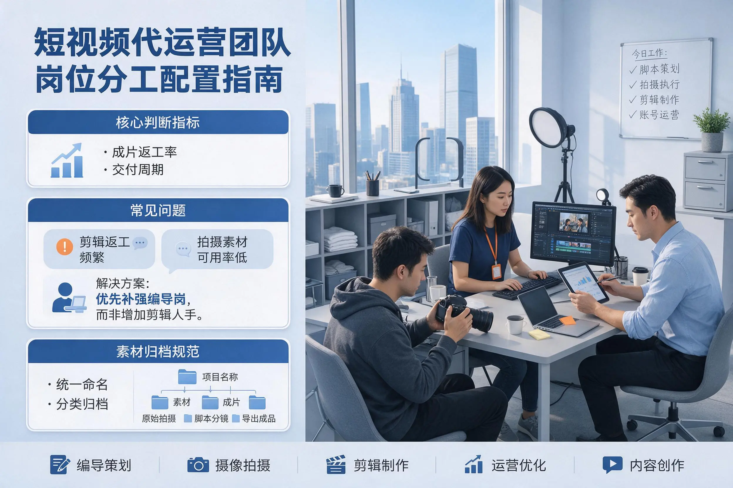 短视频代运营团队如何配置？宿迁企业岗位分工科普说明