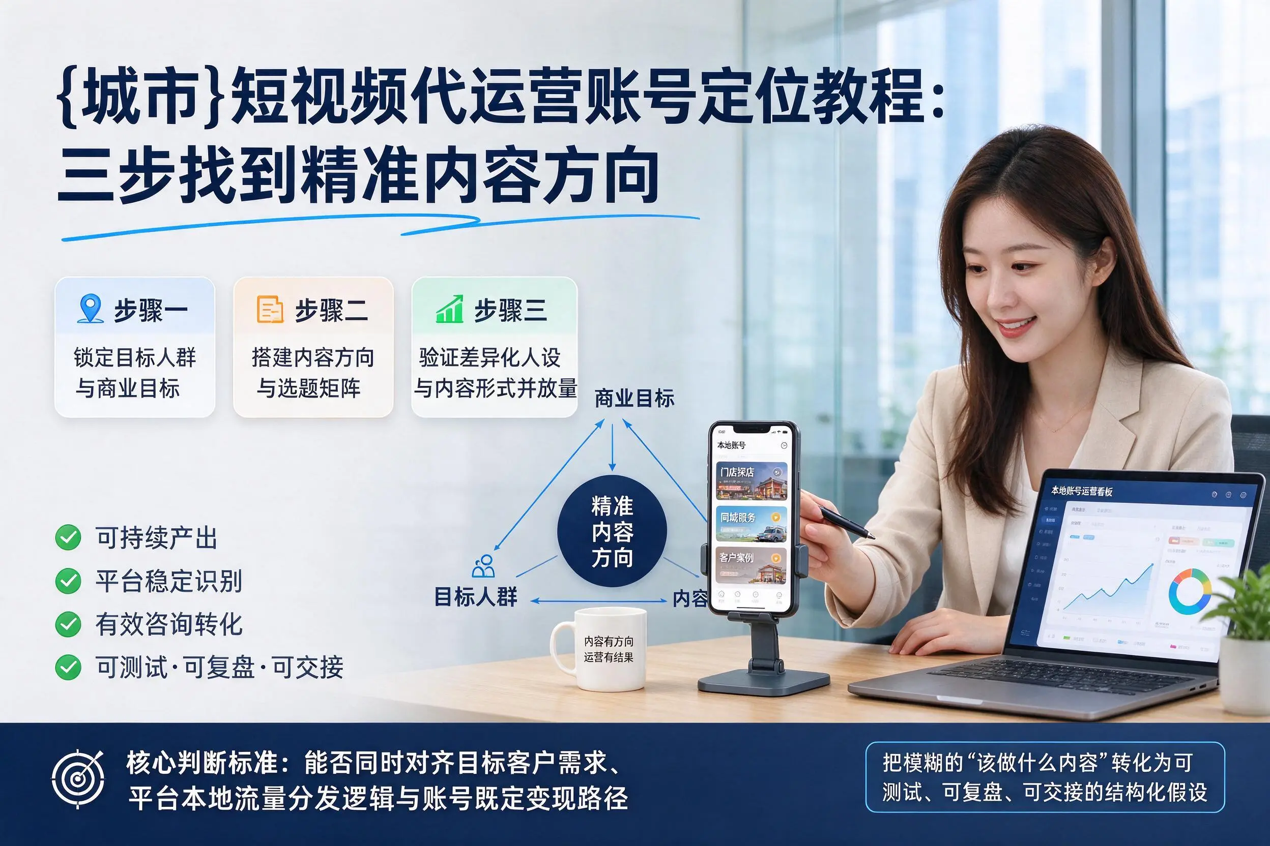 宿迁短视频代运营账号定位教程:三步找到精准内容方向