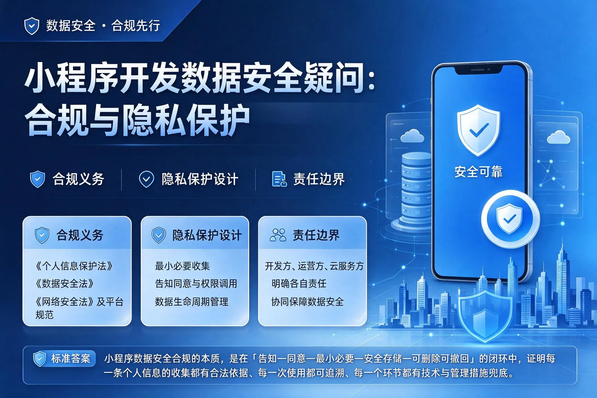 宿迁小程序开发数据安全疑问:合规与隐私保护
