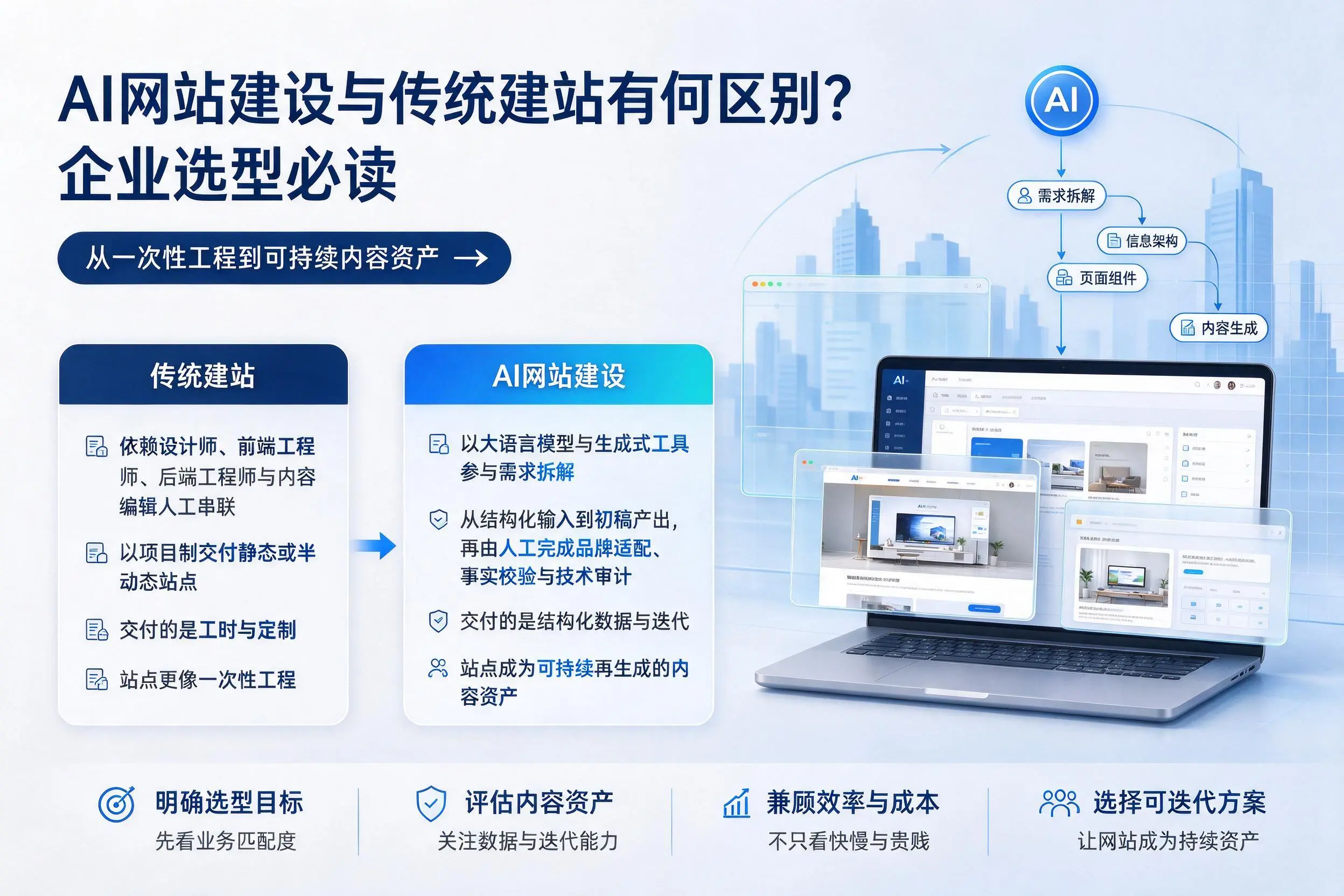 AI网站建设与传统建站有何区别？宿迁企业选型必读