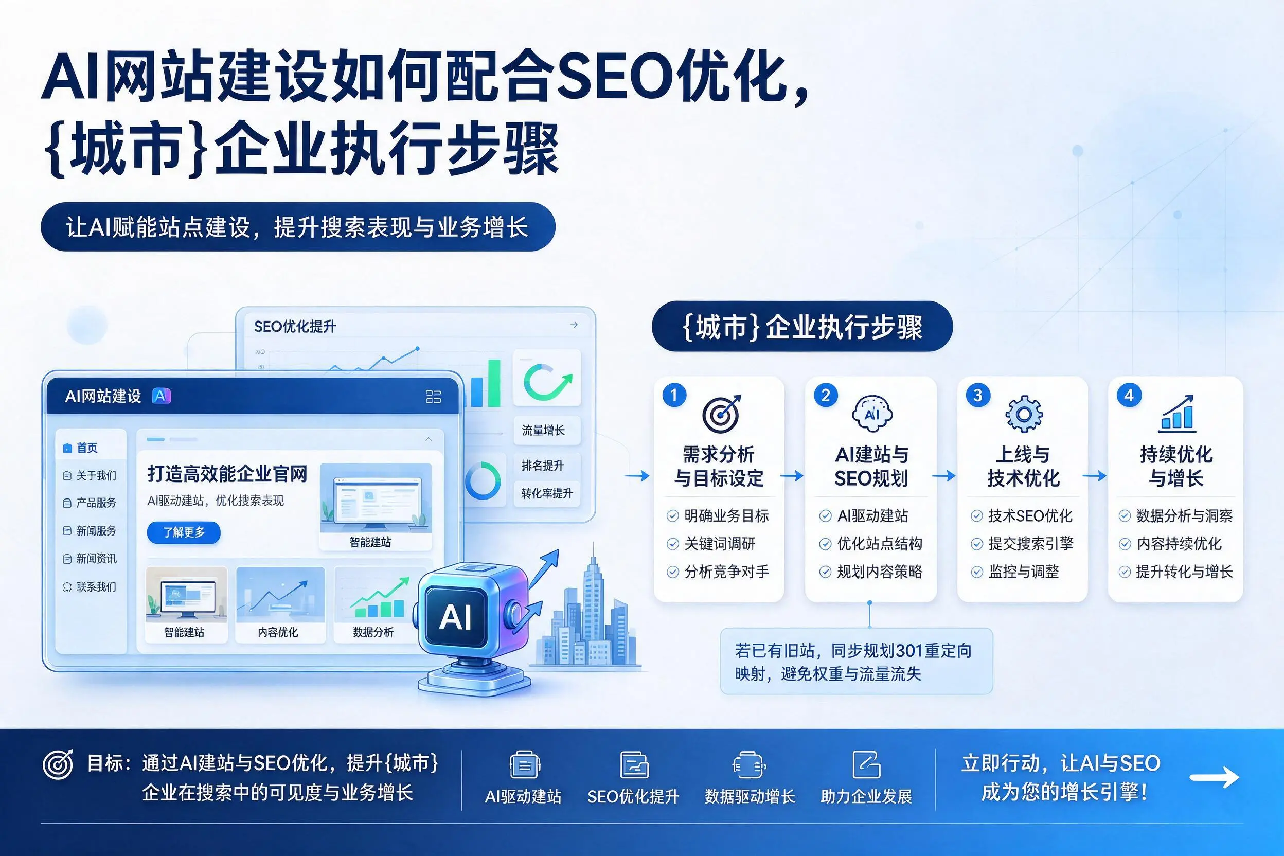 AI网站建设如何配合SEO优化,宿迁企业执行步骤