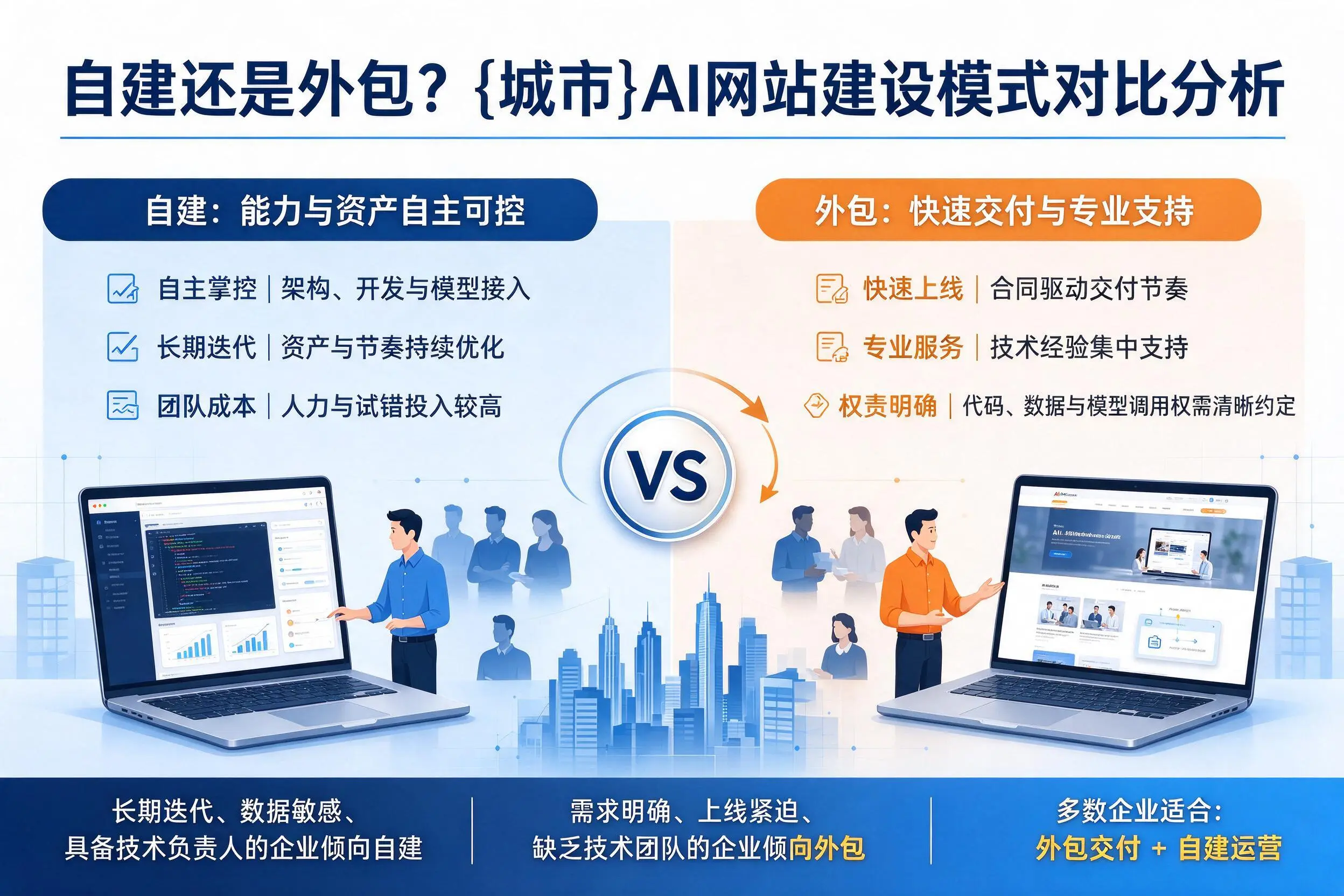 自建还是外包?宿迁AI网站建设模式对比分析